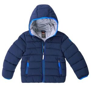 GERRY Navy Blue Lined Bubble Jacket Full Zip Winter Warm Cozy Coat Size Boys 6